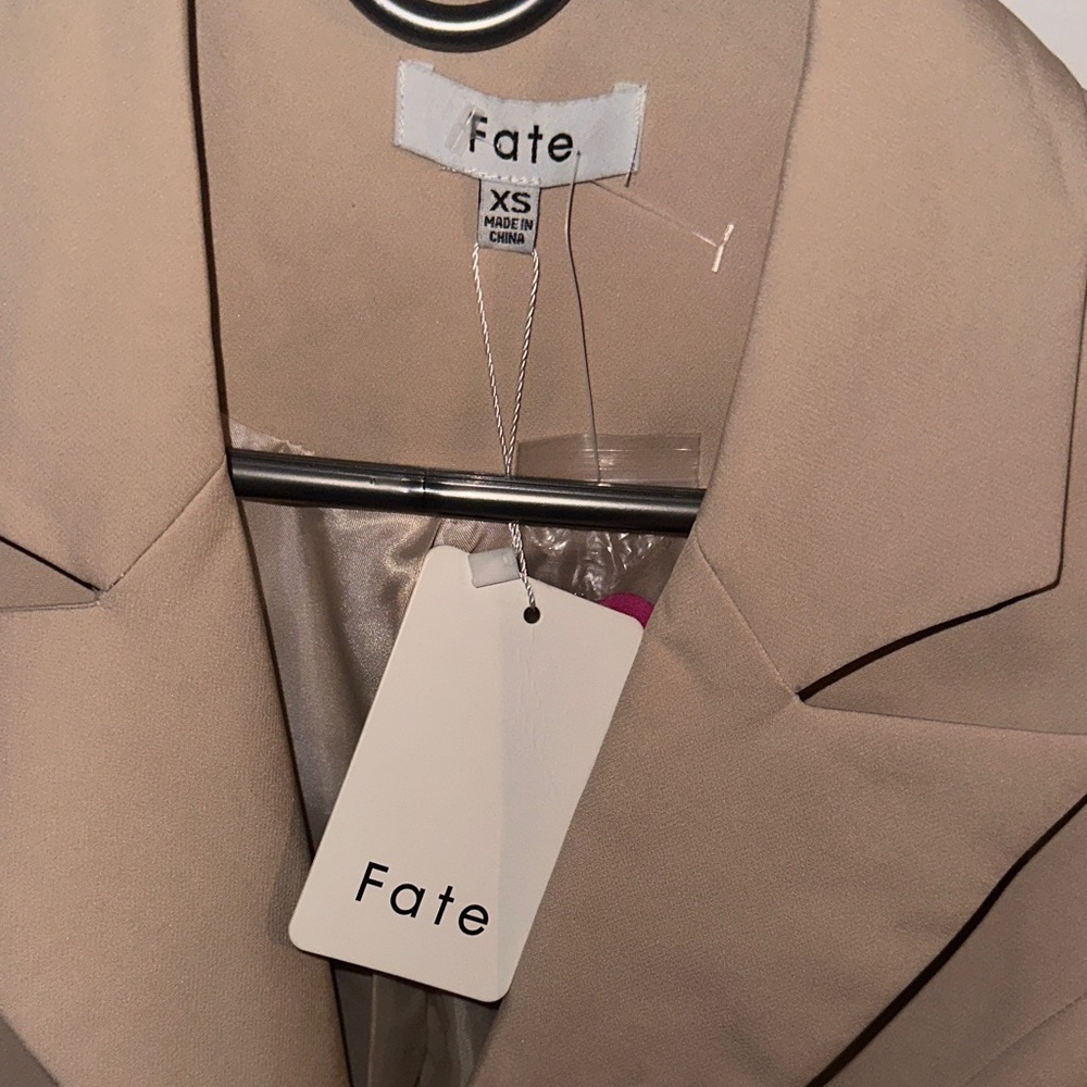 FATE Colorblock Button-Front Blazer Jacket - Pink & Cream - Picture 5 of 5